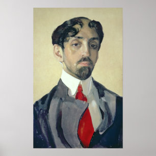 Poster Portrait de Mikhail Kuzmin, 1909