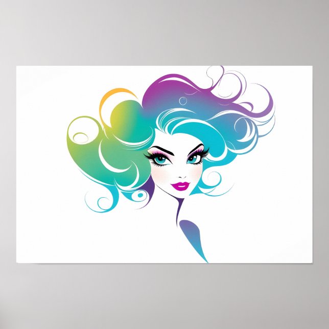 Poster Portrait de mode de l'art féminin (Devant)