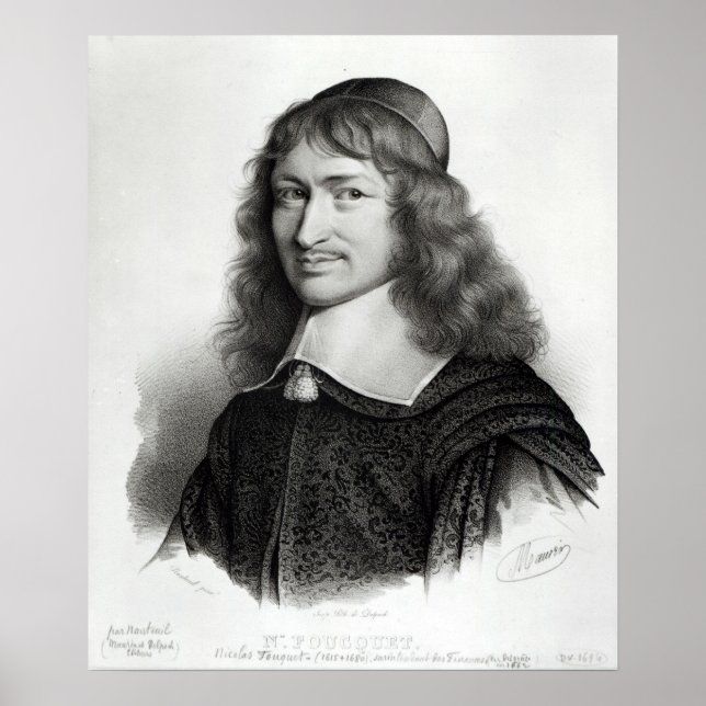 Poster Portrait de Nicolas Fouquet gravé par Maurin (Devant)