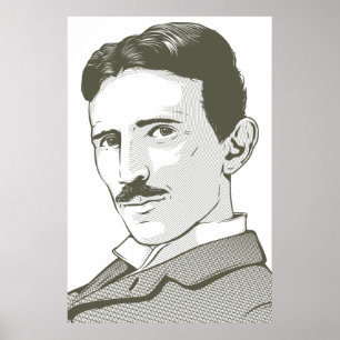 Poster Portrait de Nikola Tesla
