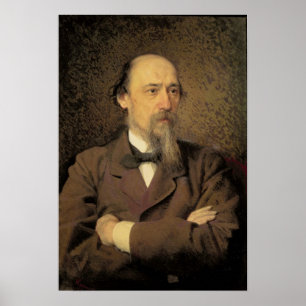 Poster Portrait de Nikolaï Alekseyevitch Nekrasov, 1877