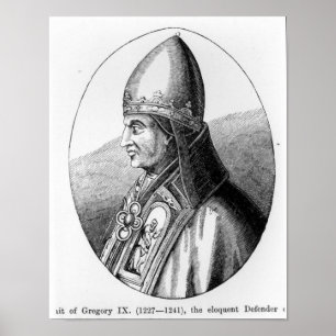 Poster Portrait de pape Gregory IX