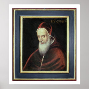 Poster Portrait de pape Pius V (1504-72) (huile sur la
