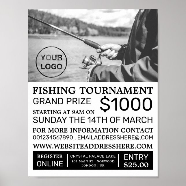 Poster Portrait de pêche, Tournoi de pêche, Événement Adv (Devant)