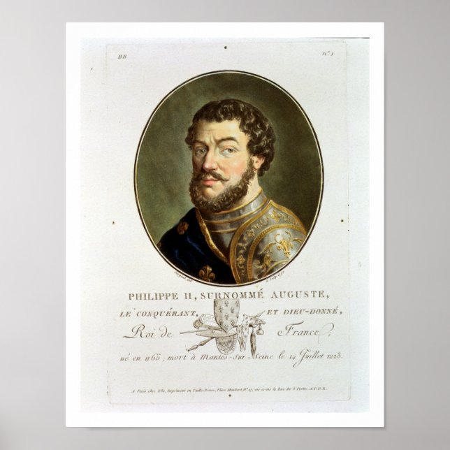 Poster Portrait de Philippe II, appelé Auguste, roi du Pè (Devant)