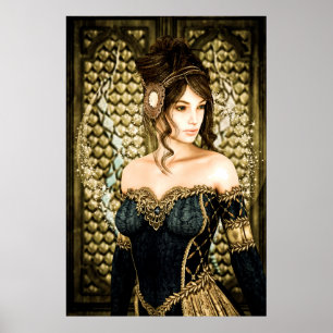 Poster Portrait de Princesse de Conte de Fées Enchanté