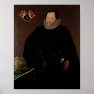Poster Portrait de Sir Francis Drake 1591