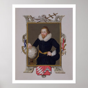 Poster Portrait de sir Walter Raleigh (c.1552-1618) de