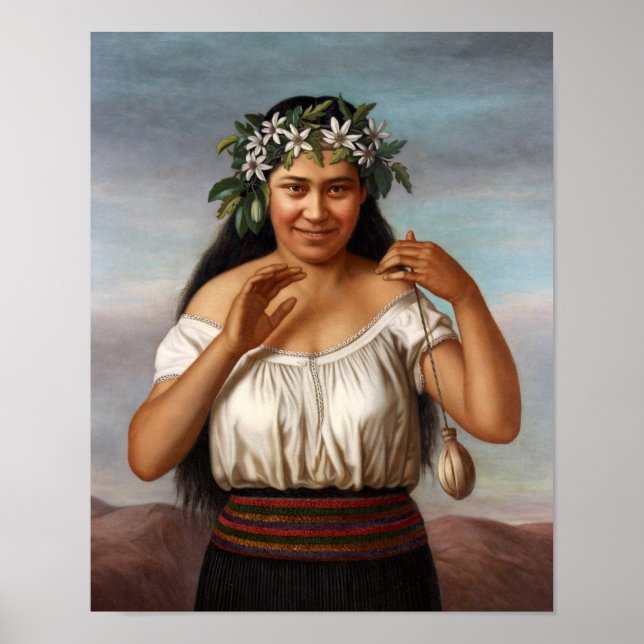 Poster "Portrait de Terewai Horomona" - G. Lindauer (Devant)
