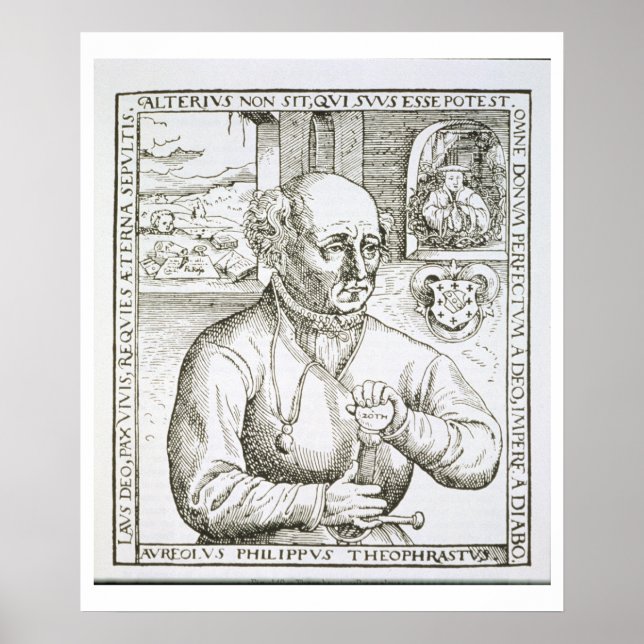 Poster Portrait de Theothrastus Paracelsus (1493-1541), c (Devant)