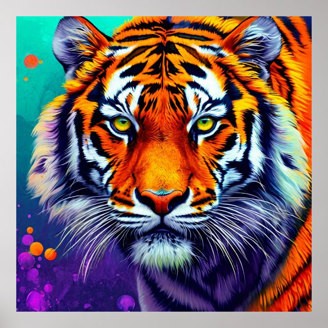 Poster Portrait de tigre (Devant)