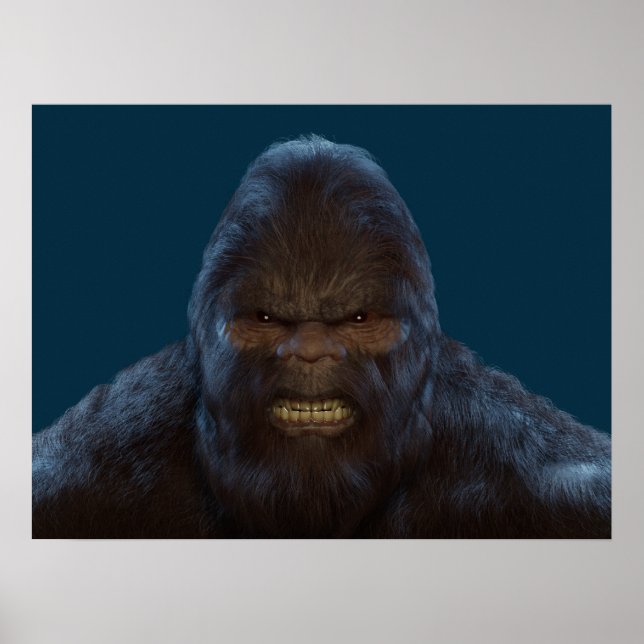 POSTER PORTRAIT DE VISAGE DE SASQUATURE DE BIGFOOT III (Devant)