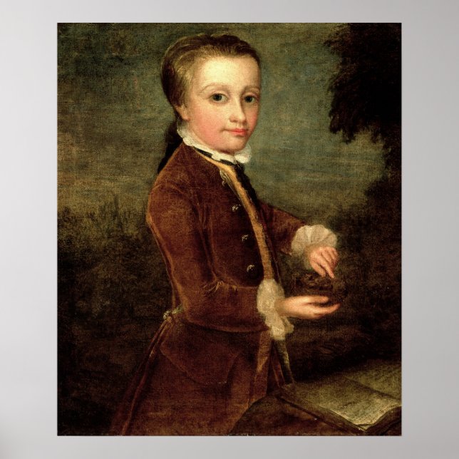 Poster Portrait de Wolfgang Amadeus Mozart âgé (Devant)