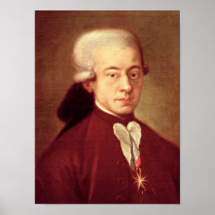 Poster Portrait de Wolfgang Amadeus Mozart après 1770