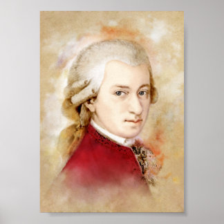 Poster Portrait de Wolfgang Amadeus Mozart dans le style 