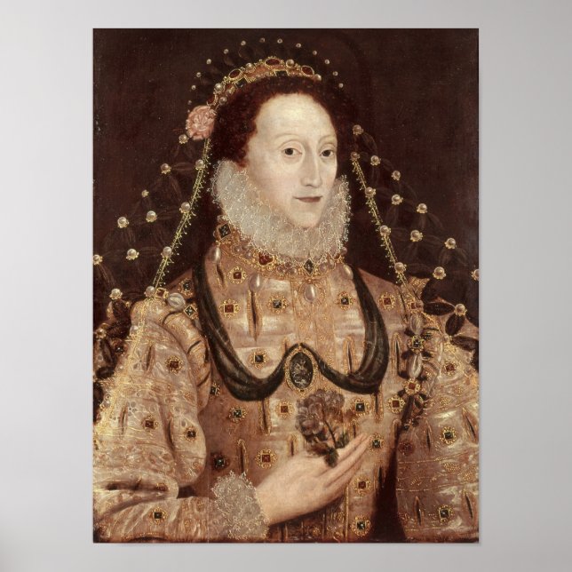 Poster Portrait d'Elizabeth I c.1575-80 (Devant)