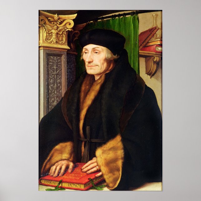 Poster Portrait d'Erasmus, 1523 (Devant)