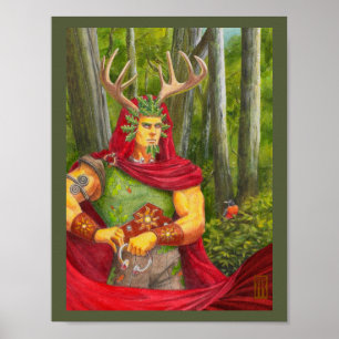 Poster Portrait détaillé du roi chêne celtique