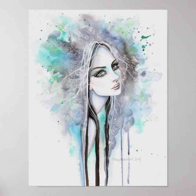 Poster Portrait d'Imaginaire Abstrait pour fantôme vert (Devant)