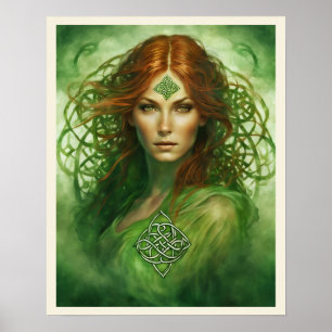Poster Portrait d'Imaginaire de noeud celtique aux yeux v
