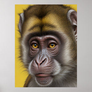 Poster Portrait drôle de singe