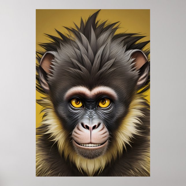 Poster Portrait drôle de singe (Devant)