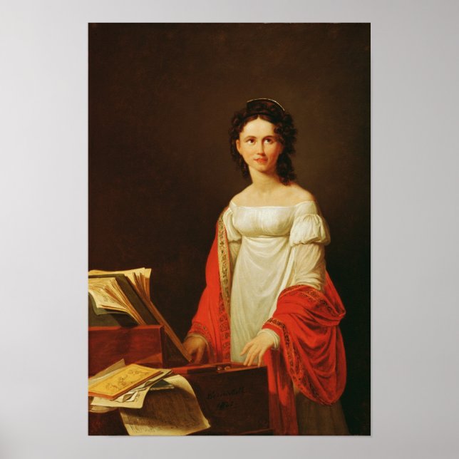 Poster Portrait du chanteur Anna Borunova, 1821 (Devant)