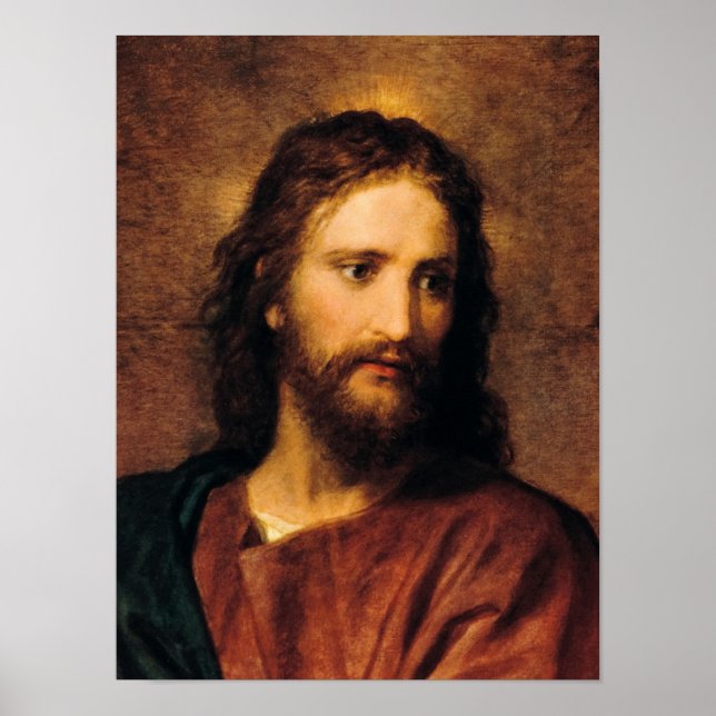 Poster Portrait du Christ par Heinrich Hofmann (Devant)