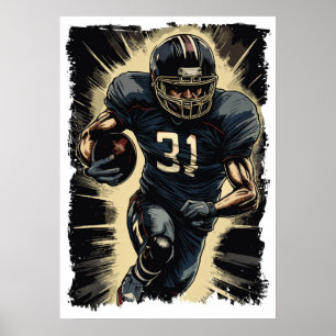 Poster Portrait du joueur de football contre Vector NFL A