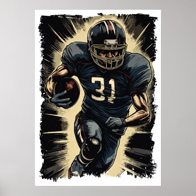 Poster Portrait du joueur de football contre Vector NFL A (Devant)