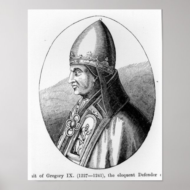 Poster Portrait du Pape Grégoire IX (Devant)