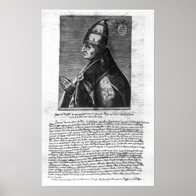 Poster Portrait du pape Jean XXII (Devant)