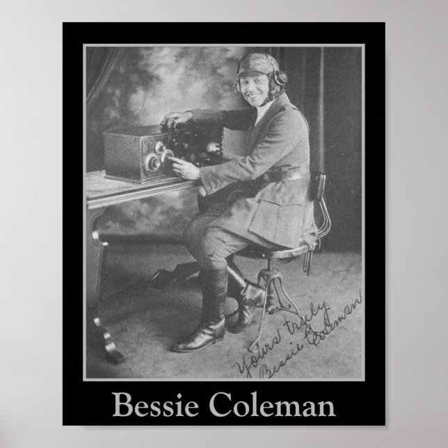 Poster Portrait du pilote afro-américain Bessie Coleman (Devant)