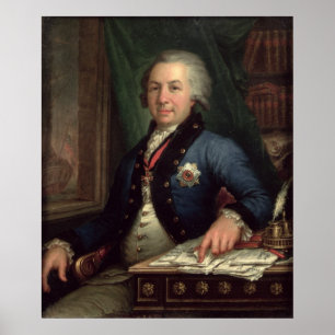 Poster Portrait du poète russe Gavril Derzhavin