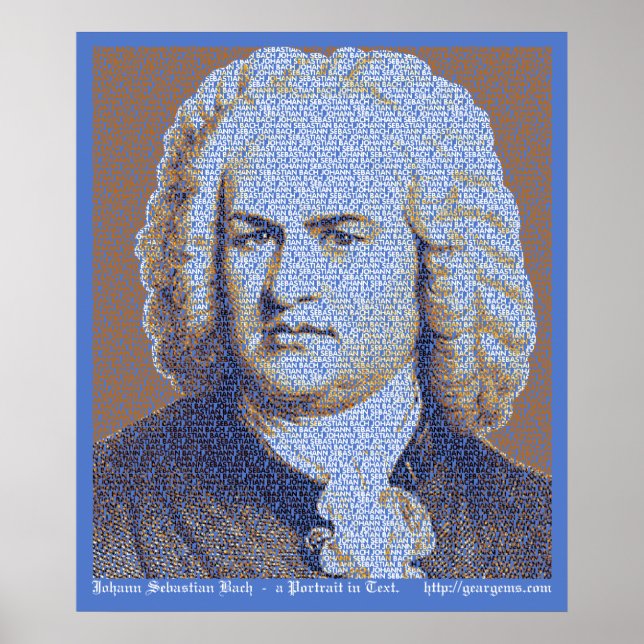 Poster Portrait du texte JS Bach (Devant)