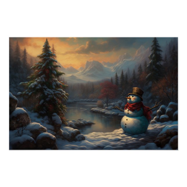 Poster Portrait d'un ami Frosty | Christmas Snowman (Devant)