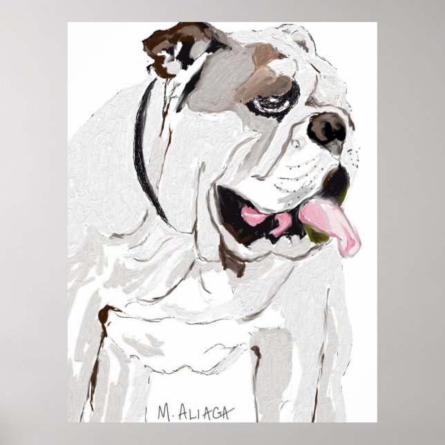 Poster Portrait d'un Bulldog anglais (Devant)