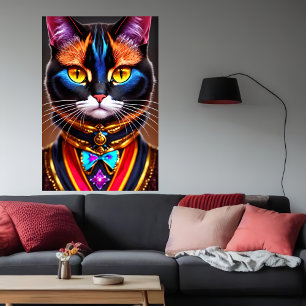 Poster portrait d'un chat anthropomorphique cool   Art AI