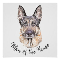 Portrait d'un chien berger allemand Sketched Art