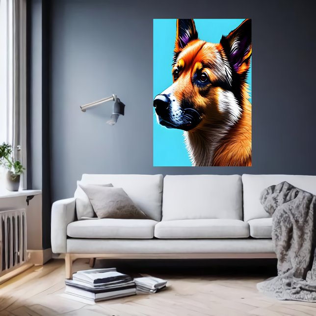 Poster Portrait d'un chien de berger islandais | AI Art P (Créateur téléchargé)