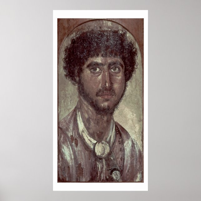 Poster Portrait d'un Greek, from Fayum, Romano-Egyptian (Devant)