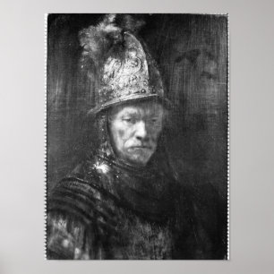 Poster Portrait d'un homme avec un casque d'or, 1648