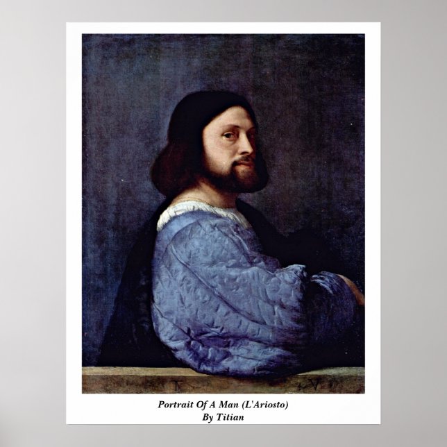 Poster Portrait D'Un Homme (L'Ariosto) Par Titien (Devant)