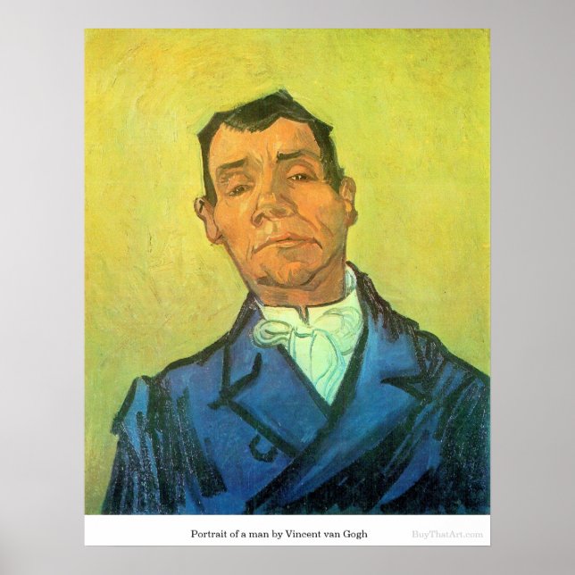Poster Portrait d'un homme par Vincent van Gogh (Devant)
