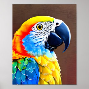 Poster Portrait d'un perroquet coloré