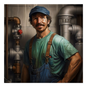 Poster Portrait d'un plombier