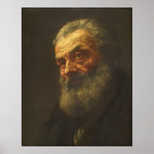 Poster Portrait d'un vieil homme - Alphonse Legros Art