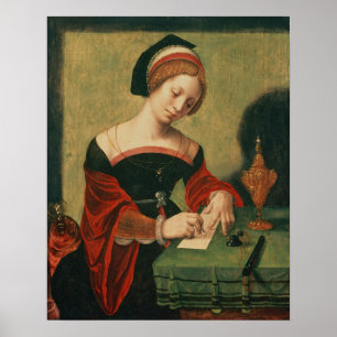 Poster Portrait d'une dame comme la Madeleine