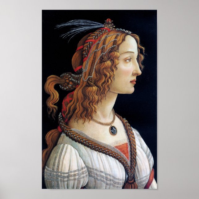 Poster Portrait d'une dame, Sandro Botticelli (Devant)