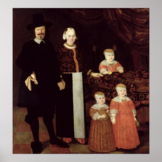 Poster Portrait d'une famille de Hambourg, c.1640 (Devant)